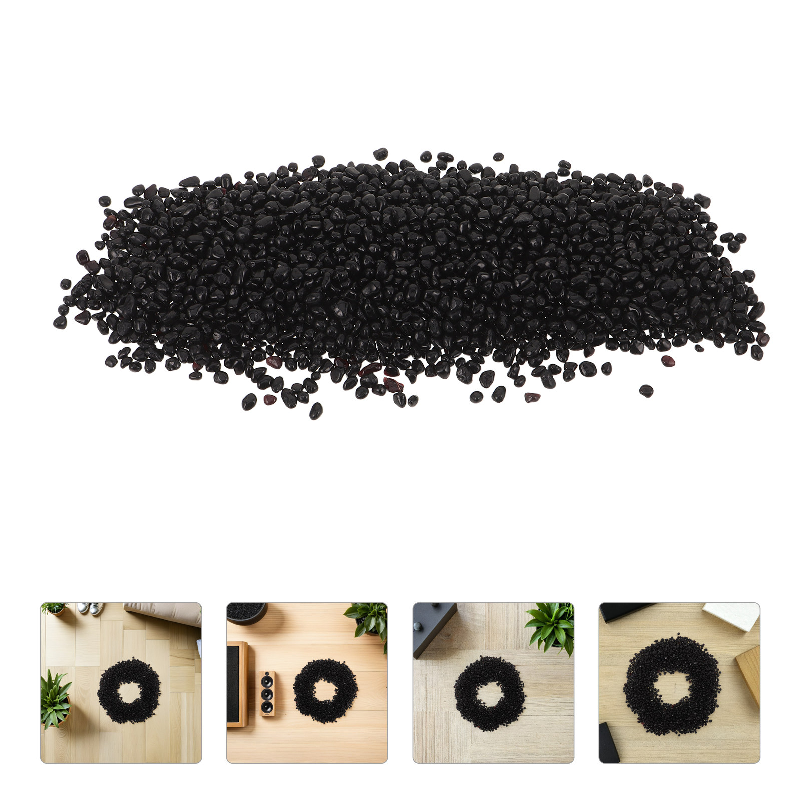 Aquarium Plant Substrate - Zwarte grind aquariumdecoratie, klein glad gebroken